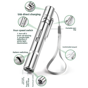 Pointeur infrarouge en métal simple, rechargeable par USB, pour chat, avec lumière blanche interactive et 5 types d'icônes - Product Image 6