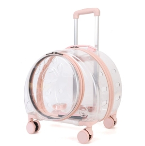 JXB Transporteur de voyage transparent pour animaux de compagnie, valise à roulettes portable pour petits chiens, étui de <span class=keywords><strong>transport</strong></span> durable pour animaux de compagnie, <span class=keywords><strong>chariot</strong></span> professionnel pour animaux de compagnie - Product Image 1