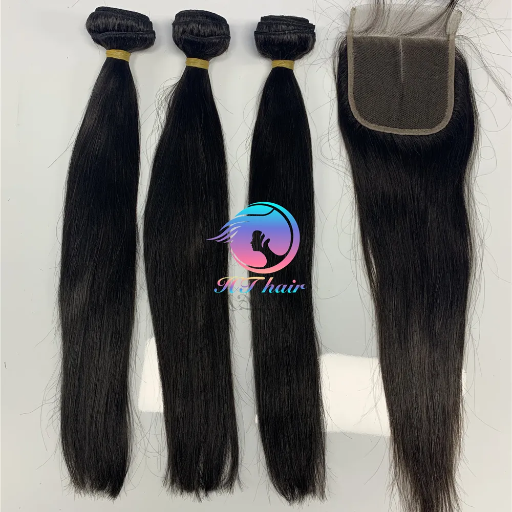 Back to school bundle deal Wholesale Hair Vendor raw Virgin Human Hair Bundles with closure Cuticle Aligned Hair