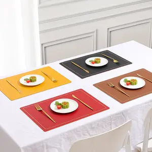Nordic Household Leather Table Coaster Mat Waterproof Oil Insulation Bowl Placemat For Kitchen