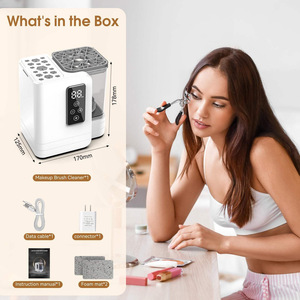 Máquina Limpiadora y Secadora de Brochas de Maquillaje Eléctrica, Limpieza y Secado Automático Rápido de Brochas, Esponjas y Difusores, Recargable por USB - Product Image 1