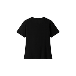T-shirt en mélange de spandex respirant et extensible à manches courtes, avec logo personnalisé, tailles S, M, L, cinq tons neutres, pour femme, basique, à porter au quotidien - Product Image 1
