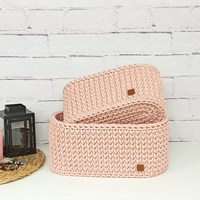 Panier de rangement ovale crochet d'usine OEM Organisateur polyvalent en coton pour salle de bain Cosmétiques Serviettes Couches pour bébé