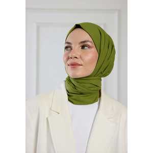 Pañuelo de Algodón Puro Verde Oliva Liso y Transpirable para Mujer - Product Image 4