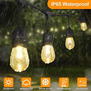 Guirnalda <span class=keywords><strong>de</strong></span> <span class=keywords><strong>Luces</strong></span> LED para Patio <span class=keywords><strong>de</strong></span> 48 Pies, Conectables e Impermeables, con Bombillas LED <span class=keywords><strong>de</strong></span> 3 Colores: Blanco Cálido/Natural/Diafanidad, Resistentes a los Golpes - Product Image 3
