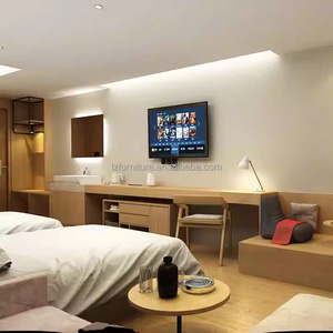 3 Star Hotel Bedroom Furniture Complete Twin Room Sets With Wooden Bed Frame Desk TV Unit Nightstands Wardrobe <b>Side</b> <b>Table</b> & <b>Sofa</b> - Product Image 3