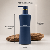 Bouteilles en plastique PE doux au toucher de 200 ml et 400 ml, personnalisables, pour shampoing, gel douche, lotion, avec pompe – Vente chaude