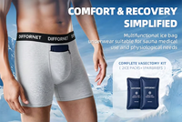 Nouveau style de caleçons boxers en coton avec poche centrale zippée, compatible avec une poche à glace rafraîchissante, respirant, taille élastique personnalisée, pour homme