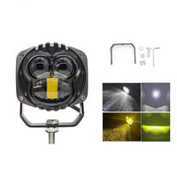 Projecteurs LED 3 pouces, faisceau haut et bas, blanc et jaune, type « visage de singe », longue portée, universels pour voiture, moto, tout-terrain