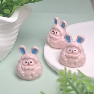 100 pezzi Mini conigli in resina fatata giardino miniature scrivania pasqua decorazione per la casa Kawaii <span class=keywords><strong>mobili</strong></span> per la casa delle bambole - Product Image 4