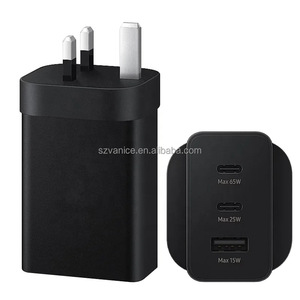 UK PD 65W Adaptateur secteur USB-C <span class=keywords><strong>Trio</strong></span> 3 Ports Chargeur <span class=keywords><strong>de</strong></span> type C à charge super rapide pour Samsung S22 S23 EP-T6530 Chargeur USB C 65W - Product Image 5
