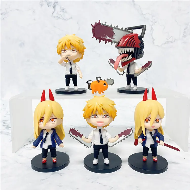 Hot Japan Chainsaw Man Anime Figure Pava Devil Man Action Figure Toys Cartoon doll PVC 6pcs set Chainsaw Man Figure set