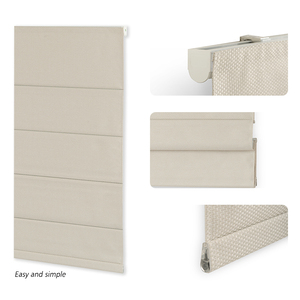 Stores romains plissés en lin naturel <span class=keywords><strong>sur</strong></span> <span class=keywords><strong>mesure</strong></span> Stores de fenêtre filtrant la lumière Stores de fenêtre encastrés Lucarnes françaises Télécommande en bambou - Product Image 5
