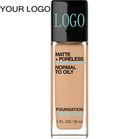 Fond de teint liquide waterproof à marque privée qui affine les pores et offre une couvrance naturelle