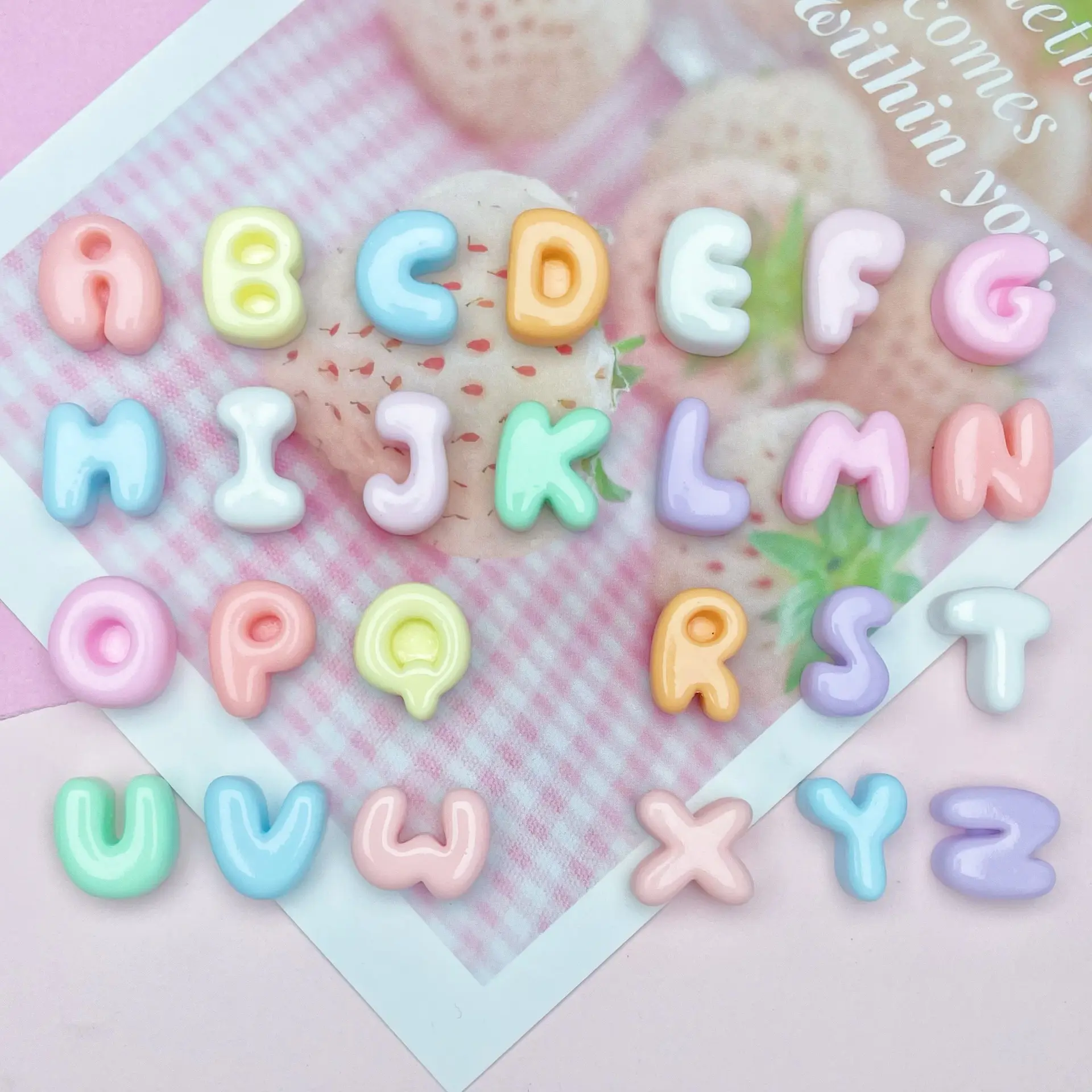 Persediaan Mini Resin alfabet Flatback hiasan huruf manik jimat untuk DIY kerajinan Scrapbooking membuat perhiasan