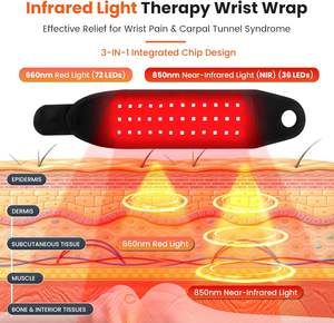 Özelleştirilmiş Logolu Kablosuz Kırmızı Işık Terapisi Titreşimli El Bileği Masaj Aleti Bileklik <span class=keywords><strong>Band</strong></span>ı Isıtma ve Titreşim Fonksiyonlu - Product Image 2