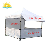 Zonnige Markt Buitenkraam Rood Zwart Voedselverkoperskraam 10x10 ft Fruit Groente Drank Donut Pizza Hamburger Tent met logo