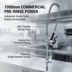 Robinet de cuisine flexible avec douchette extractible pour lavage commercial - Product Image 4