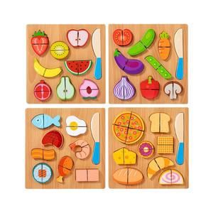 Chechele simulé cuisine fruits légumes planche de bois Puzzle éducatif semblant jouer jouets - Product Image 4