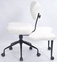 Fauteuil convertible moderne avec roulettes, support lombaire pour TDAH, hauteur réglable, poignée, en tissu Teddy