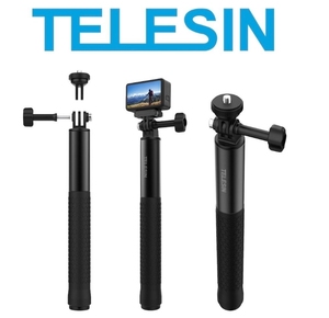 Perche à selfie télescopique TELESIN 90cm / 120cm / 150cm pour <span class=keywords><strong>GoPro</strong></span> / Insta360 / caméra d'action <span class=keywords><strong>DJI</strong></span>, stabilisation de la caméra - Product Image 1