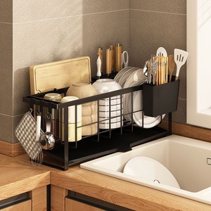 Escurridor de Platos de 2 Niveles para Encimera con Soporte para Cuchillos, Organizador de Tablas de Cortar, Porta Utensilios y <span class=keywords><strong>Bandeja</strong></span> de Drenaje - Product Image 3