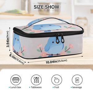 Small Insulated Lunch Bag, Portable Thermal <b>Cooler</b> Tote with Handle, Lightweight Reusable Food Bag for School Office Outdoor - Product Image 3