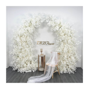 DKB 3D ดอกไม้จัดงานแต่งงานสีขาวโค้งดอกไม้ตกแต่งฉากหลังโค้งสําหรับงานแต่งงานสีขาว - Product Image 1
