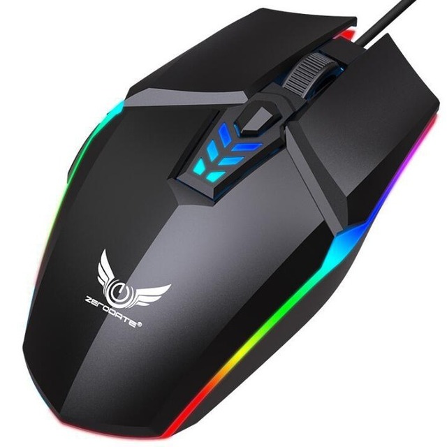 ZeroDATE G1 Wired Gaming Mouse 7 Buttons RGB Backlit Optical Right Hand Ergonomic