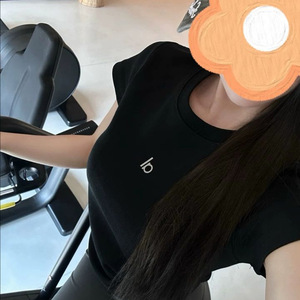 Nueva Camiseta de Verano para Mujer, de Algodón Dobby, con Estampado de Letras Reflectantes, Manga Corta, Elástica, Ajustada, Deportiva, Estilo Regular - Product Image 3