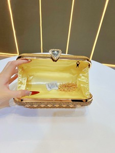 Cross-border New Women's <b>Clutch</b> Evening Bag Polyester Chain Strap Lattice Urban Simplicity European American Fashion Tanjing - Product Image 3