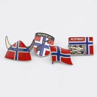 Prix usine design personnalisé logo Norvège souvenirs touristiques Époxy dur émail doux métal épinglette badge