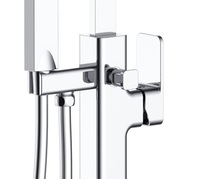 Frap mélangeur de bain-douche sur pied, noir mat, mitigeur de douche sur pied, baignoire sur pied, remplisseur de douche, robinet de baignoire sur pied