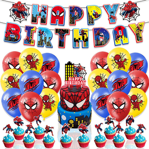 Dibujos animados Cool <span class=keywords><strong>Marvel</strong></span> Spider Man tema fiesta de <span class=keywords><strong>cumpleaños</strong></span> decoración con globo Banner conjuntos para niños niño fiesta decoraciones suministros - Product Image 1