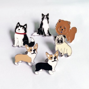 Dibujos animados cachorro Metal Pin Corgi Bulldog esmalte broche insignias Decoración - Product Image 5