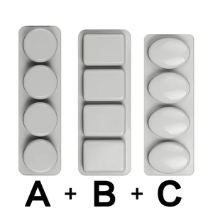 MUYULINS factory 4-cavity round oval cuboid shape maker LFGB platinum non-stick BPA-free <b>silicone</b> soap mold - Product Image 2
