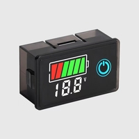 Voltmeter baterai mobil Digital DC8-30V/100V, pengukur kapasitas baterai Lithium Universal asam timbal indikator Level isi daya baterai LED