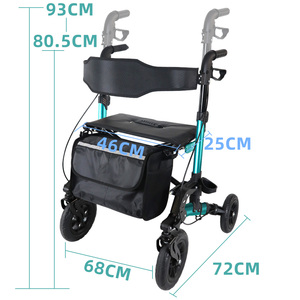 Aides à la marche pliables en aluminium, hauteur des accoudoirs réglable, marcheur assisté, déambulateur, déambulateur léger - Product Image 3