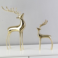 Luxe or cristal cerf décor à la maison moderne nordique européen Art déco ornement Table spectacle pièces pour la décoration intérieure or