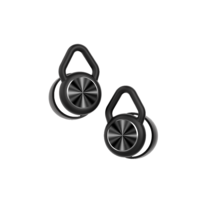Paire d'écouteurs triangulaires avec poignée, dotés d'une ligne de disques brillants, d'une bande radiale, d'une ligne de poignée à pouce et d'une ligne de bordure lumineuse pour les concerts