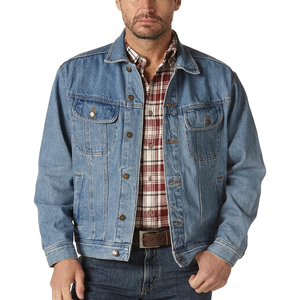 Men's Classic <b>Denim</b> <b>Jacket</b> Bonded Waterproof Turn-down Collar Washed Cotton Casual Regular Fit Single Button Blue Winter - Product Image 1