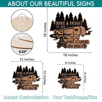 Plaque murale personnalisée en bois style Art Déco pour camping-car, idéale pour l'été, les aventures en plein air et le camping, design sur mesure