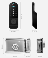 Serrure de porte intelligente Keysecu avec application Tuya Cloud, cylindre électrique à empreintes digitales pour système de contrôle d'accès de porte en bois