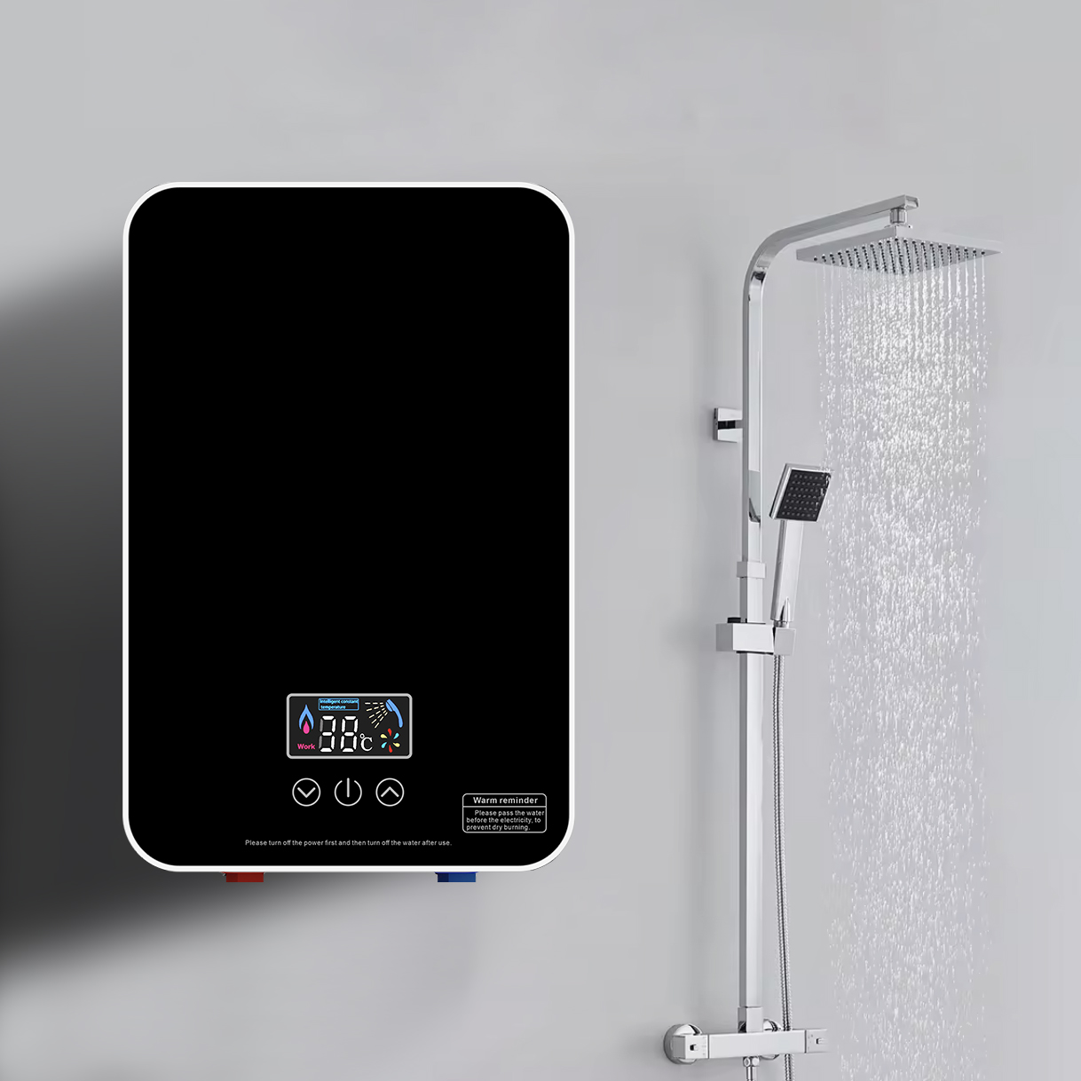 Small Home Bathroom Smart Thermostatic Electric Instant Tankless Water Heater for Hot Water Shower