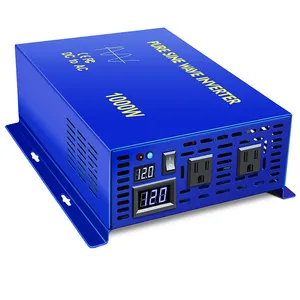 12V/24V/36V/48V DC to 120V/220V/240V AC Battery Converter Solar Panel Power Inverter Transformer Pure Sine Wave Inverter 1000W