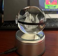 DT-B004 vente en gros 80mm nouveau Design 3D boule de cristal formateur balle nuit avec Bulbasaur figurine Poke Ball