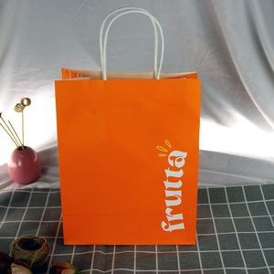Sac en papier kraft à poignée torsadée avec impression de logo personnalisé, taille personnalisée, prix d'usine - Product Image 1