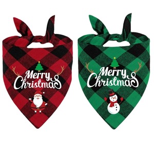<b>Christmas</b> Full Cotton Double-layer Thick Pet Triangle <b>Scarf</b> Cat and Dog Printed Drool Towel for Pet Accessories - Product Image 2