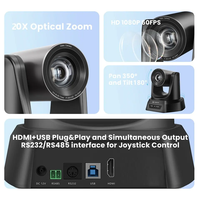 Cámara PTZ de Transmisión en Vivo (3 Piezas), Zoom 20x, USB HD-MI, Cámara PTZ para Conferencias y Controlador de Joystick para Iglesias, Eventos de YouTube