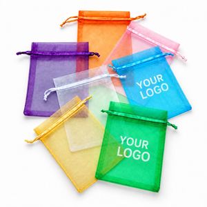 <b>Small</b> Organza Shopping <b>Bags</b> with Drawstring Custom Printed Pouches for Jewelry <b>Gift</b> and Boutique Packaging - Product Image 6